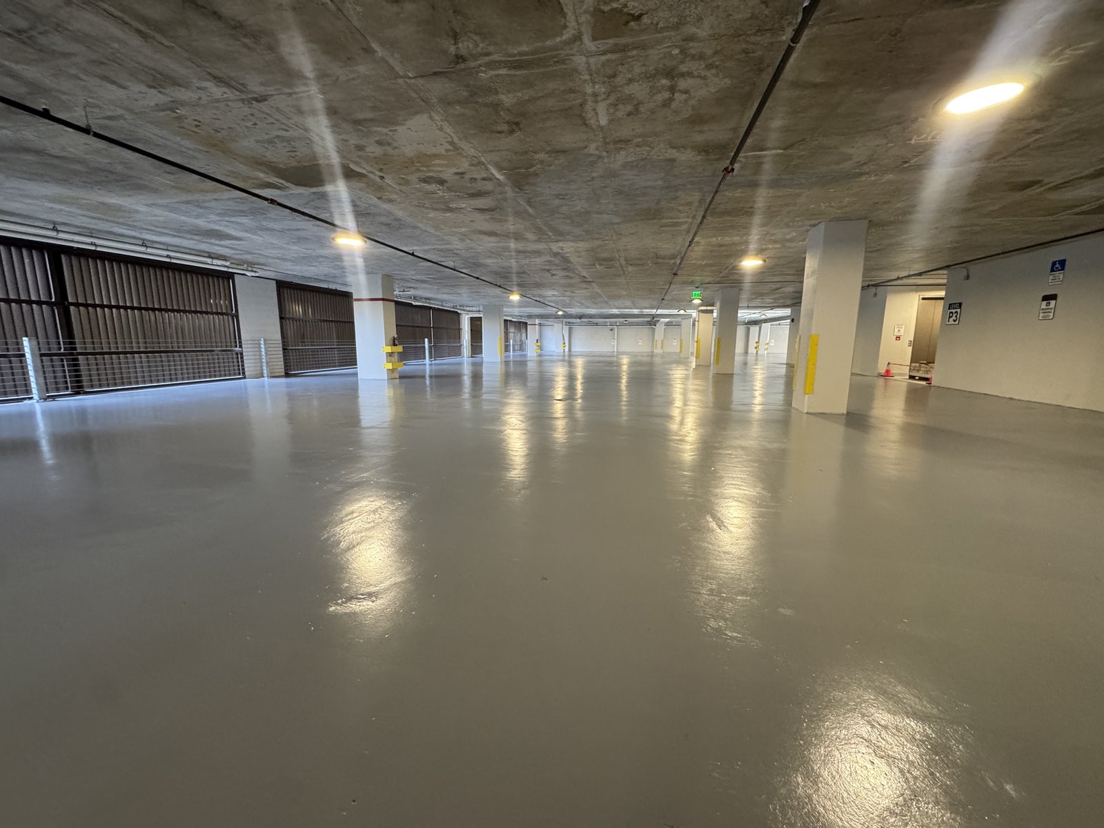 Gray coated parking garage deck in Coral Gables, FL